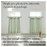 Sage Green Curtains for Bathroom Window,Boho Farmhouse Sheer Easter Spring Curtains for Kitchen