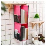 Chapou 1 PC Hanging Locker 2 Layer Shelves Hanging Locker Organizer Accessories for Office School Gym Closet Home Supplies(Rose Red)