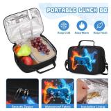 Scothen Lunch Box for Boys - Cool Gamer Insulated Lunch Bag Kids Reusable Portable Boys Lunch Box with Adjustable Strap, Cooler Toddlers Lunch Bag for Picnics School Travel