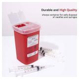 Alcedo Sharps Container for Home Use 1 Quart (1-Pack) | Biohazard Needle and Syringe Disposal | Small Portable Container for Travel and Professional Use