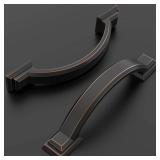 Amerdeco 10 Pack Oil Rubbed Bronze Cabinet Pulls 3 Inch(76mm) Hole Centers, Handles for Kitchen Cabinet Hardware, Arch Cabinet Handles for Bathroom Dresser Drawer Handles ZH0016
