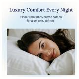 California Design Den Standard Queen Size Pillowcase Set - 400 Thread Count, 100% Cotton Sateen, Set of 2 Pillow Covers, Breathable, Cooling, Soft for Quality Sleep - Bright White