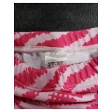 Toddler Girls Pink Two Piece Swimsuit Flamingos and Donut Print 2T-3T