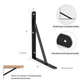 3 Pack L8 x H 6 Black Heavy Duty Shelf Brackets with Screws Metal Shelf Brackets Shelf Support Angle Brackets for Shelves L Brackets Heavy Duty Floating Shelf