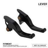 CHANGCHENG Motorcycle 3 Fingers Brake Clutch Levers CNC Shorty Hand Control Lever Kit for Softail Low Rider/S Slim Sport Glide Standard Street Bob 2015-2023 2024 Black