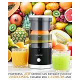 Electric Citrus Juicer Machines,Citrus Juicer Machines with USB and Cleaning Brush,portable electric juicer for making fresh orange juice,squeezing oranges,lemons,kiwi fruit,and grapefruit(Black)