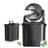 GHORA Portable Misting Fan with 9L Water Tank & 20000mAh Battery, Remote Control, 4 Speed Levels, 4 Misting Modes, RGB LED Lights - Indoor/Outdoor Cooling Fan for Camping, Patios, Garden, Travel