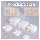 Buffet Risers, Food Display Risers for Party, White Acrylic Risers Display Stand for Buffet Table, Catering Displays for Dessert, Cube Box Nesting Riser with Hollow Bottoms (5x6x7x8x9x10 6 PCS)