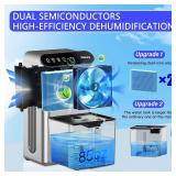 Dehumidifiers for Home (85 OZ Water Tank, 800 sq.ft) Quiet Small Dehumidifier for Basement Bedroom Bathroom with Drain Hose, 3 Gear Timer, Sleep Mode, Auto Shut Off, 7 Color Ambient Light