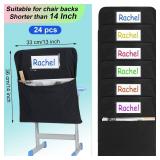 Xaatren MultiPcs Small Chair Pockets for Classroom 14 Inch School Chairs Bag Chairback Buddy Seat Pocket Student Classroom Organizer with Name Tag for Primary School Chair up to 14