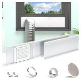 Daisypower Dryer Vent Window Kit,4 Adjustable Window Vent Kit with Outdoor Dryer Vent Cover