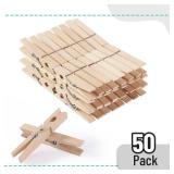 Mr. Pen- Wooden Clothes Pins, Large Natural Wood, 50 Pack, 2.9 Inch, Rust Resistant for Classroom, Crafts