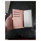 Defencase Compatible with iPhone 15 Plus Case Wallet with RFID Blocking Card Holder for Women Men, PU Leather Magnetic Snap Flip Zipper Strap Wallet Phone Case Fit for iPhone 15 Plus 6.7, Rose Pink