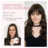 Hairro Wispy Bangs Clips in Real Human Hair, 3D 360° Cover Air Bangs 100% Real Hair, Clips on Lightweight Hairpieces for Women, Seamless Blend for Instant Volume on Top, 8 Inch Natural Black