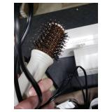 4-in-1 Travel Dual Voltage Hair Dryer Brush Blow Dryer Brush,Portable 2 inch Mini Hot Air Brush,Travel Hair Styler/Volumizer/Straightener/Curler,110-240V European Blow Dry Brush with EU&UK Plug
