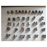 Mini Alphabet Number Cookie Cutters Sets of 37 Pieces Letter Mold Tools for Fondant Biscuit,Cake,Fruit,Vegetables,or Dough Stainless Steel