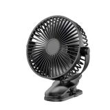 KONPWAY Compact Clip on Fan Battery Operated, 5000mAh 6 Inches Portable Personal Fan for Outdoors, Baby Stroller,Car Seat,Gym - Black