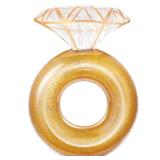 HeySplash Pool Floats, Inflatable Diamond Ring Pool Float, Large Engagement Ring Floatie for Bachelorette Party, Swim Tube River Lake Wedding Bride Stagette Decor Fun Toy Raft for Adults,Yellow