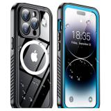 Temdan Magnetic for iPhone 14 Pro Case Waterproof,Built-in Screen Protector[IP68 Underwater][Upgrade Military Dropproof][Compatible with MagSafe] Full Body Shockproof for Phone Case 6.1