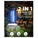 YISSVIC Bug Zapper Outdoor Indoor Waterproof Electric Mosquito Lamp Fly Zapper Killer Effective 4200V Plug in for Home Patio Office Courtyard