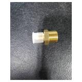 JUWO 3/8 Flare x 1/2 NPT Male Brass Tube Fitting for Propane, LP and Natural Gas, Fuel, Half-Union (1-Pack)