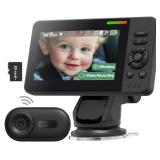 Elzeeo Wireless Baby Car Camera with 1080P Advanced Night Vision and 32H Battery, No Wi-Fi Needed Easy Setup Car Baby Monitor with Video Recording Adjustable Angle, Newborns Travel Essentials Gifts
