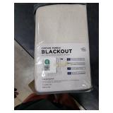 INOVADAY 100% Blackout Curtains for Bedroom, Black Out Curtains 108 Inch Long, Clip Rings Linen Blackout Drapes, Thermal Insulated Room Darkening for Living Room, 1 Panel - Cream,W102xL108
