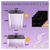 4 Pack Laundry Pods Container, Clear Laundry Room Organization Containers,Large Laundry Detergent Powder Storage Containers Black Wooden Lids & Labels, Acrylic Laundry Pods Holder for Scent Booster