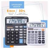 Premium Commercial 12-Digit Large Desktop Calculator with Huge 5-Inch LCD Display Screen, Giant Responsive Buttons, Battery and Solar Powered, Perfect for Home/Office Accounting Finance Use, CD-2776