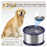 Twinsing 4.5L/1.2Gal Dog Water Bowl, No Spill Stainless Steel Slow Water Bowl for Medium Large Dogs, Large Capacity Splash Proof Slow Drinking Water Bowls with Anti-Slip Mat for Mess Drinkers, Blue