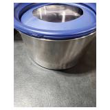 Twinsing 4.5L/1.2Gal Dog Water Bowl, No Spill Stainless Steel Slow Water Bowl for Medium Large Dogs, Large Capacity Splash Proof Slow Drinking Water Bowls with Anti-Slip Mat for Mess Drinkers, Blue
