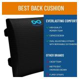 Everlasting Comfort Lumbar Support Pillow for Office Chair - Memory Foam Back Cushion for Seat, Car, Couch - Promotes Better Posture, Back Pain Relief- Ideal for Gaming & Desk Chairs and Home or Work