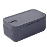 Small Lock Box for Medication Safe, Lockbox for Phone Jail, Medicine Lockable Storage Box with Code for Pills/First Aid Kits, Locked Food/Snack Box Container for Home/Fridge/Office (Grey)