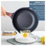 Vinchef Nonstick Deep Frying Pan Skillet with Lid, 11in/5Qt Saute Pan, German 3C+ Ceramic Coating Technology, Heat Indicator, Induction Compatible