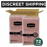 Depend Fresh Protection Adult Diapers, Incontinence & Postpartum Bladder Leak Underwear for Women, Disposable, Maximum, Large, Blush, 72 Count (2 Packs of 36), Packaging May Vary