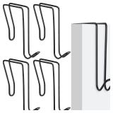 Oudain 4 Pack Wire Cubicle Hooks for Coat Wall Panel Over Cubicle Hanger Accessories for Office Partition Door Picture (Black)