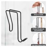 Oudain 4 Pack Wire Cubicle Hooks for Coat Wall Panel Over Cubicle Hanger Accessories for Office Partition Door Picture (Black)