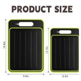 Cutting Board Double Sided,2 Pcs Vegetable Board With Sharpening Stone,Large Size+Small Size,Food Grade Stainless steel and Wheat straw PP Material,Eco-Friendly and Easy to Clean (khaki)