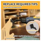 Bucasso Cordless Pen Sander, 5-Speed and USB Charging with LED Light, Multi-Purpose Power Tool, Mini Power Sander for Sanding, Polishing, Finishing, DIY Crafts