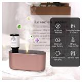 Lecdura Waterless Diffuser for Essential Oil, Battery Operated Scent Air Aromatherapy Diffuser, Mini Aroma Diffusers with 3 Intermittent Mist Modes, Cycle Start for Home Office Bedroom - Rose Gold