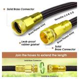 10FT Lightweight Garden Hose,Flexible Water Hose with Solid Brass Head,Kink-Free,Collapsible Hose,High Pressure Flat Water Hose for RV,Boat,Car Wash,Garden,Yard,Camper,Outdoor (OrangeBlack, 10 feet)