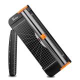 Firbon A4 Paper Cutter 12 Inch Titanium Paper Trimmer Scrapbooking Tool with Automatic Security Safeguard and Side Ruler for Craft Paper, Coupon, Label and Cardstock (Black)