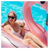 Jeweled Tropical Beach Vacation Flamingo Knotted Headband with Rhinestone Crystals and Wide Top Knot for Women (Flamingo 2)