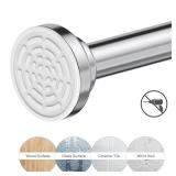Ausemku Shower Curtain Rod Tension - 26-76 Inch Never Rust Non-Slip Spring Tension Curtain Rod No Drilling Stainless Steel Curtain Rod Use Bathroom Kitchen Silver