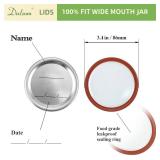 Dalzom Bulk Pcs Canning Lids with Rings Wide Mouth, Premium Mason Jar Lids with Bands/Rings for Ball, Kerr Jars - Food Grade Material, 100% Fit & Airtight for Wide Mouth Mason Jars