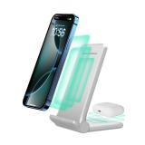 2 in 1 Wireless Charger,Foldable 20W Fast Wireless Charging Stand Compatible with iPhone 16/16 Pro/15/14/13/12/X/AirPods,Dual Phone Induction Charge Station for Samsung,Pixel,Xperia,LG(No Plug)