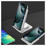 2 in 1 Wireless Charger,Foldable 20W Fast Wireless Charging Stand Compatible with iPhone 16/16 Pro/15/14/13/12/X/AirPods,Dual Phone Induction Charge Station for Samsung,Pixel,Xperia,LG(No Plug)