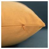 DEZENE Couch Pillow Covers 18x18 Golden Yellow: 2 Pack Cozy Soft Velvet Square Throw Pillow Cases for Farmhouse Home Decor