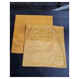 DEZENE Couch Pillow Covers 18x18 Golden Yellow: 2 Pack Cozy Soft Velvet Square Throw Pillow Cases for Farmhouse Home Decor