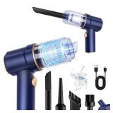 KMM Handheld Car Vacuum Cleaner, 9000Pa Vacuum Cleaner and Air Duster, 120W High Power Hand Held Vacuum with LED Light and Multi-Nozzles for Car, Home, Office, Pet